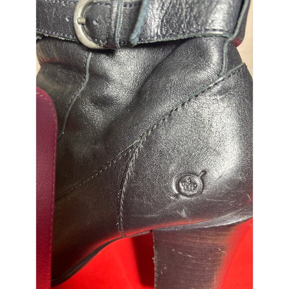 Born Crown Chyler Harnes Black Leather Heed Ankle Booties Size 9 - Picture 6 of 12
